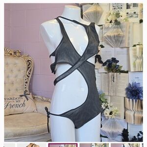 Dolls Kill Charcoal Cutout Bodysuit